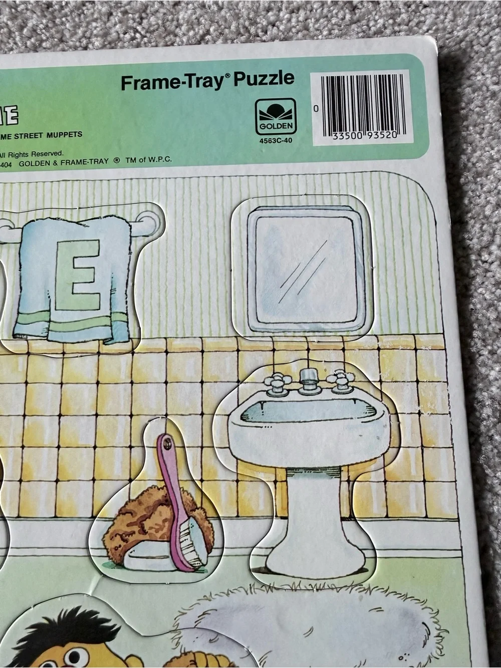 Vintage 1984 Sesame Street Ernie’s Bath Time Frame-Tray Puzzle